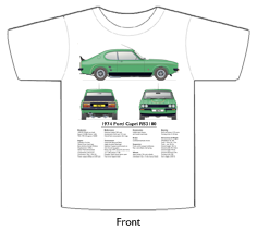 Ford Capri MkII RS3100 1974 T-shirt Front